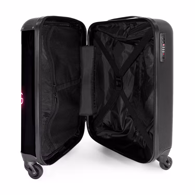 Man - Tekst - Neon NBS - Handbagage koffer - Volwassenen Unisex middel -binnenkant