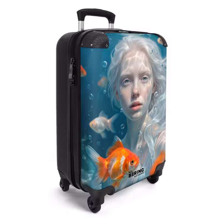 Koffer - Mensch – Unterwasser – Fisch – Modern – Blau - Mens - Onderwater - Vis - Modern - Blauw NBS - Handbagage koffer - Vrouwen middel