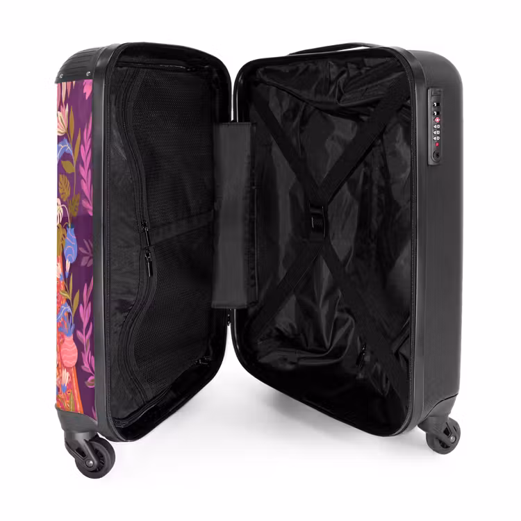 Koffer - Menschen – Kartenspiel – Innenraum – Modern – Farbenfroh - Mensen - Kaartspel - Interieur - Modern - Kleurrijk NBS - Handbagage koffer - Vrouwen middel