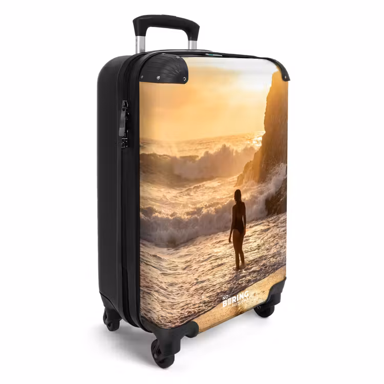 Koffer - Menschen – Ozean – Sonnenuntergang – Küste – Gold - Mensen - Oceaan - Zonsondergang - Kust - Goud NBS - Handbagage koffer - Volwassenen Unisex middel