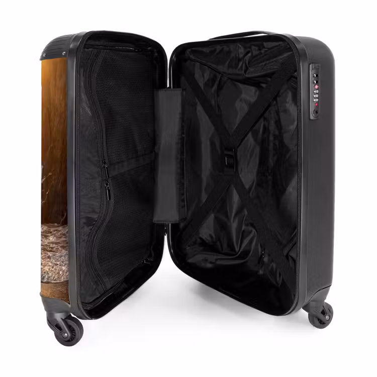 Koffer - Menschen – Ozean – Sonnenuntergang – Küste – Gold - Mensen - Oceaan - Zonsondergang - Kust - Goud NBS - Handbagage koffer - Volwassenen Unisex middel