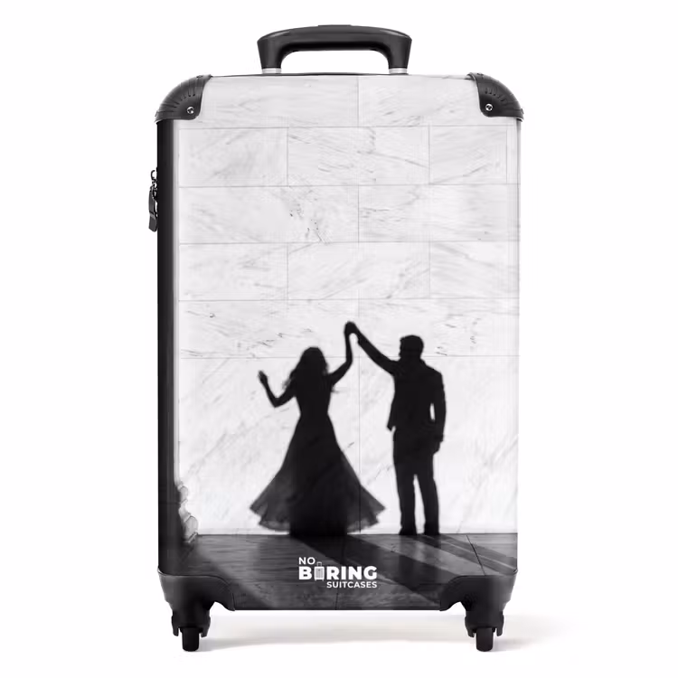 Koffer - Menschen – Schatten – Tanz – Schwarz-Weiß – Liebe - Mensen - Schaduw - Dans - Zwart-wit - Liefde NBS - Handbagage koffer - Volwassenen Unisex middel