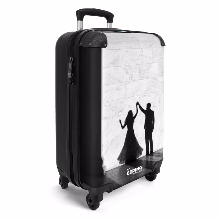 Koffer - Menschen – Schatten – Tanz – Schwarz-Weiß – Liebe - Mensen - Schaduw - Dans - Zwart-wit - Liefde NBS - Handbagage koffer - Volwassenen Unisex middel