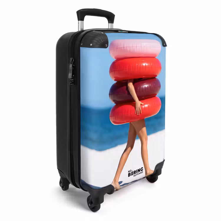 Koffer - Menschen – Strand – Sommer – Freizeit – Farbenfroh - Mensen - Strand - Zomer - Recreatie - Kleurrijk NBS - Handbagage koffer - Vrouwen middel