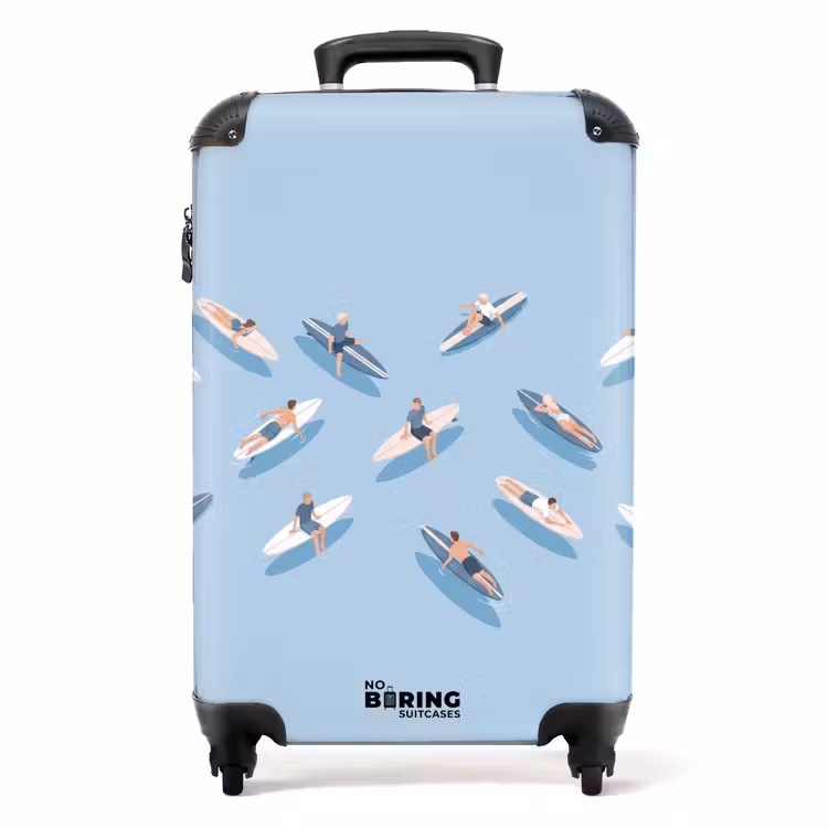 Koffer - Menschen – Surfen – Wasser – Sommer – Illustration - Mensen - Surfen - Water - Zomer - Illustratie NBS - Handbagage koffer - Volwassenen Unisex middel
