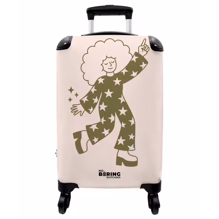Koffer - Menschen – Tanzen – Party – Vintage – Grün - Mensen - Dansend - Feest - Vintage - Groen NBS - Handbagage koffer - Vrouwen middel