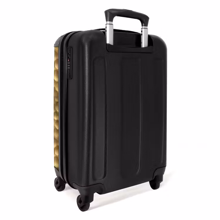 Metaal - Dynamisch - Goud NBS - Handbagage koffer - Volwassenen Unisex middel -achterkant