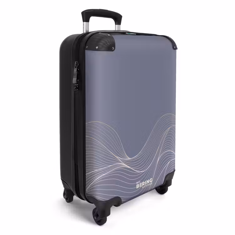 Minimal - Grijsblauw met golven NBS - Handbagage koffer - Unisex middel -productfoto_3d