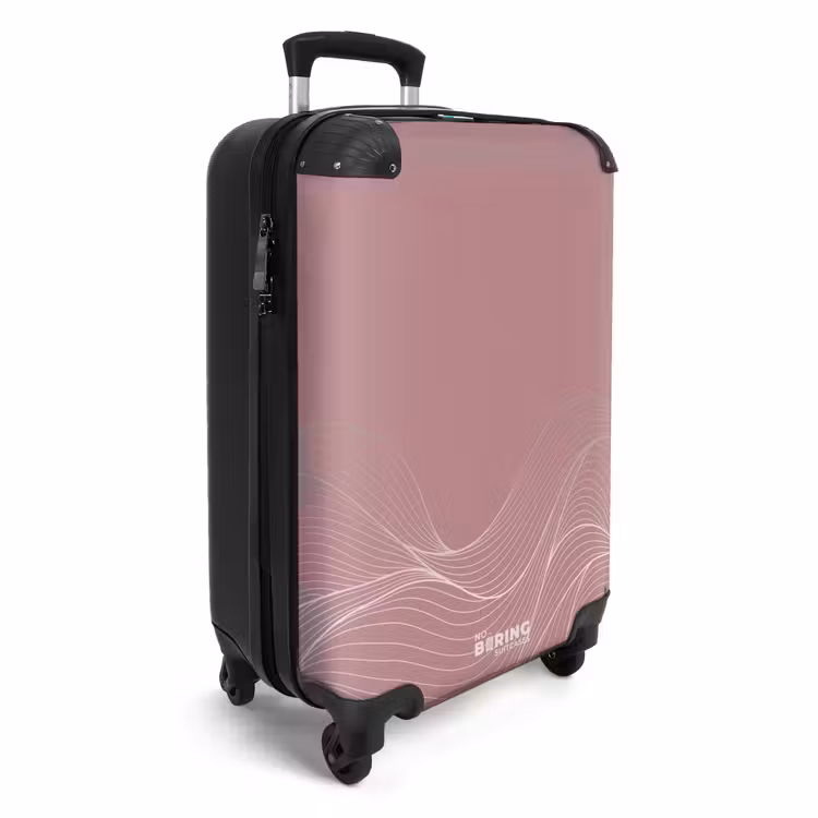 Minimal - Zacht oudroze met golven NBS - Handbagage koffer - Unisex middel -productfoto_3d