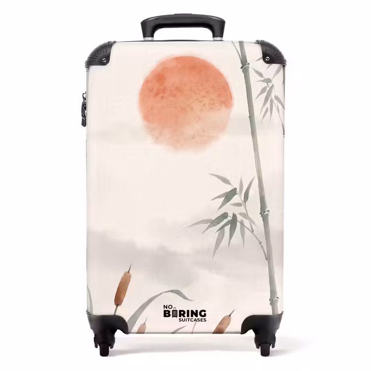 Koffer - Minimalistisch – Bambus – Grün - Minimalistisch - Bamboe - Groen NBS - Handbagage koffer - Volwassenen Unisex middel