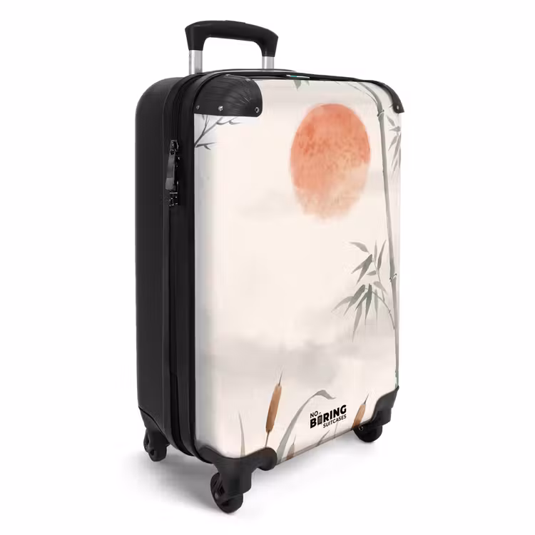 Koffer - Minimalistisch – Bambus – Grün - Minimalistisch - Bamboe - Groen NBS - Handbagage koffer - Volwassenen Unisex middel
