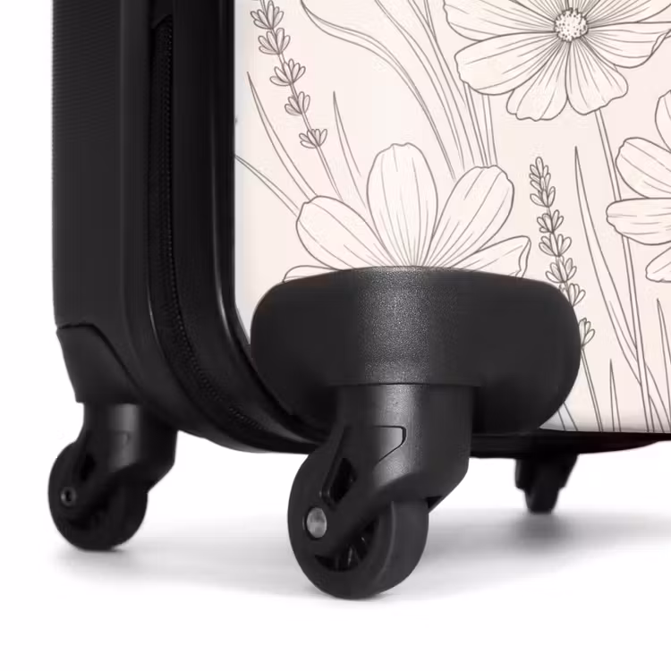 Koffer - Minimalistisch – Modern – Blumen – Beige - Minimalistisch - Modern - Bloemen - Beige NBS - Handbagage koffer - Vrouwen middel