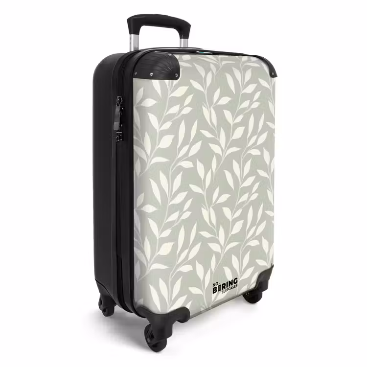 Koffer - Minimalistisch – Muster – Grün - Minimalistisch - Patroon - Groen NBS - Handbagage koffer - Vrouwen middel