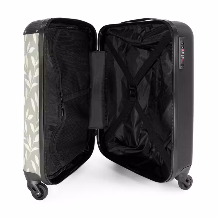 Koffer - Minimalistisch – Muster – Grün - Minimalistisch - Patroon - Groen NBS - Handbagage koffer - Vrouwen middel
