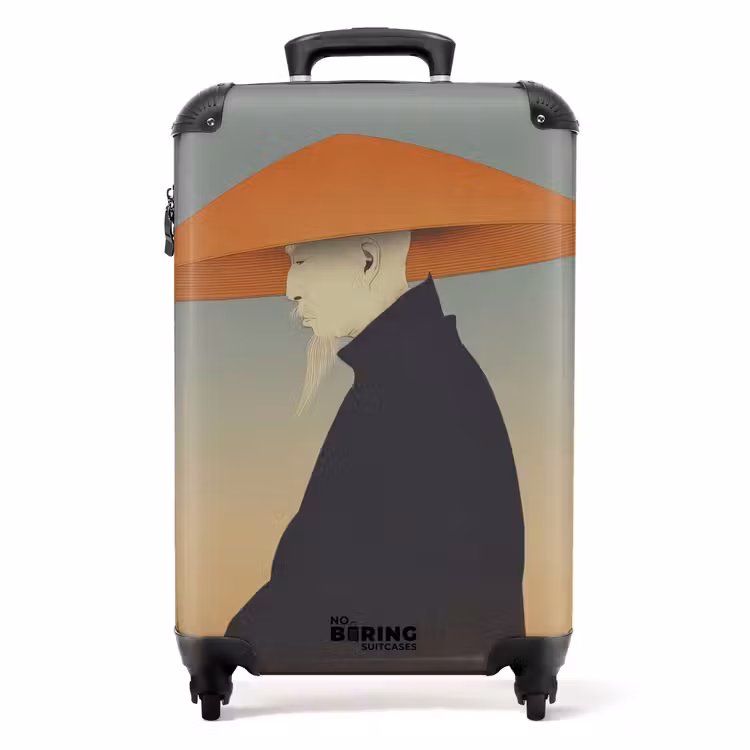 Koffer - Minimalistisch – Silhouette – Orange - Minimalistisch - Silhouet - Oranje NBS - Handbagage koffer - Volwassenen Unisex middel