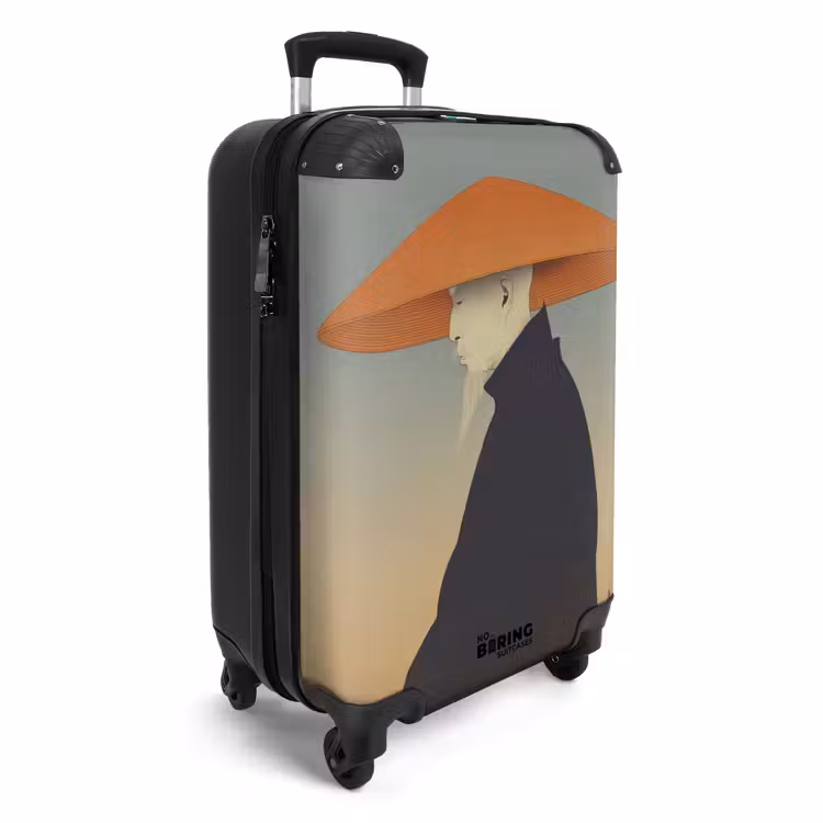 Koffer - Minimalistisch – Silhouette – Orange - Minimalistisch - Silhouet - Oranje NBS - Handbagage koffer - Volwassenen Unisex middel