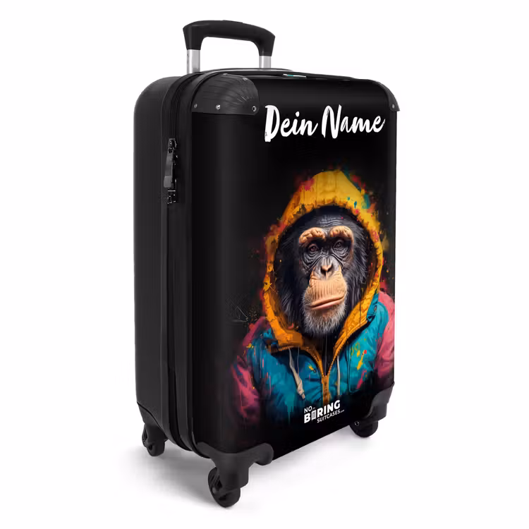 Aap met Kleurrijk Vest NBS - Handbagage koffer - Kinderen Unisex middel -productfoto_3d