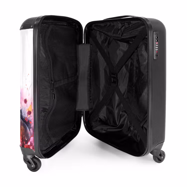 Aquarel paard in kleurexplosie NBS - Handbagage koffer - Kinderen Unisex middel -binnenkant