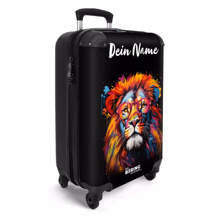 Kleurrijke Leeuw in Graffiti Stijl NBS - Handbagage koffer - Kinderen Unisex middel -productfoto_3d