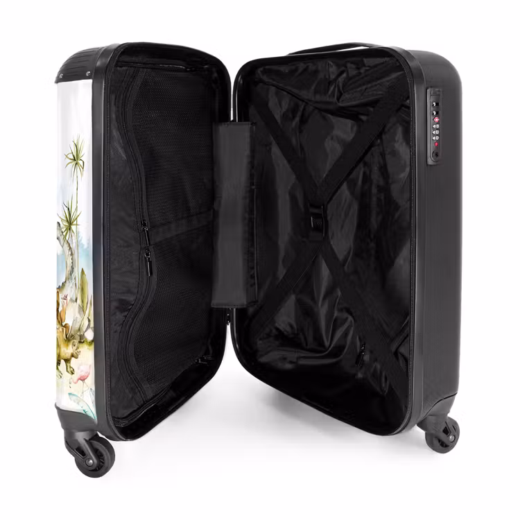 Dino safari NBS - Handbagage koffer - Kinderen Unisex middel -binnenkant