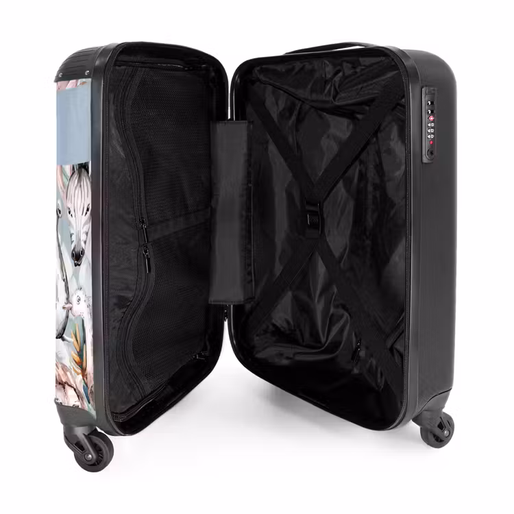 Jungle in Lichte Kleuren NBS - Handbagage koffer - Kinderen Unisex middel -binnenkant