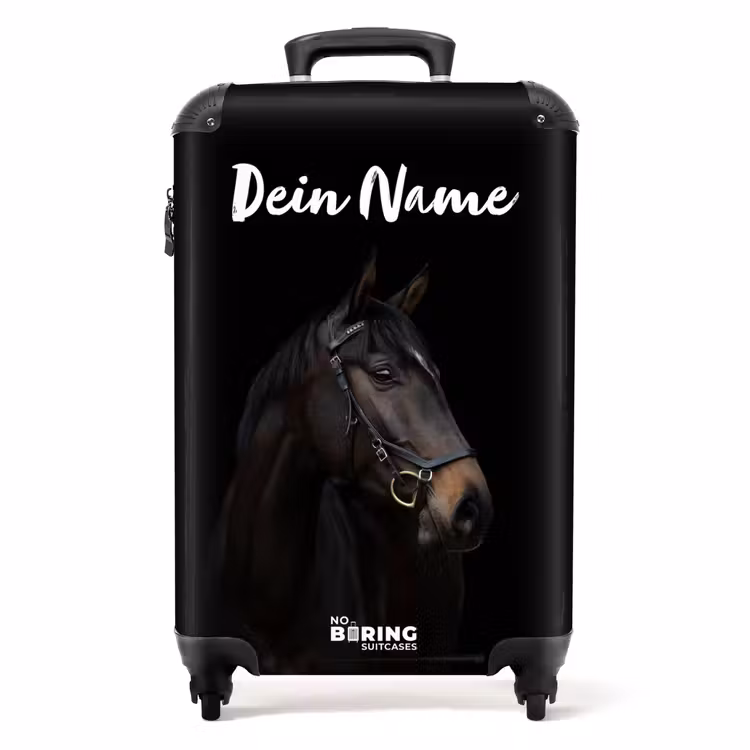 Elegant zwart paard NBS - Handbagage koffer - Kinderen Unisex middel -productfoto_recht