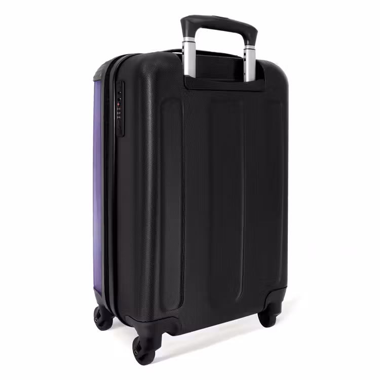Gele auto met roze vlammen NBS - Handbagage koffer - Kinderen Unisex middel -achterkant
