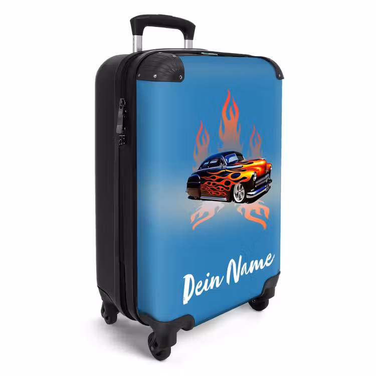 Hotrod flames NBS - Handbagage koffer - Kinderen Unisex middel -productfoto_3d