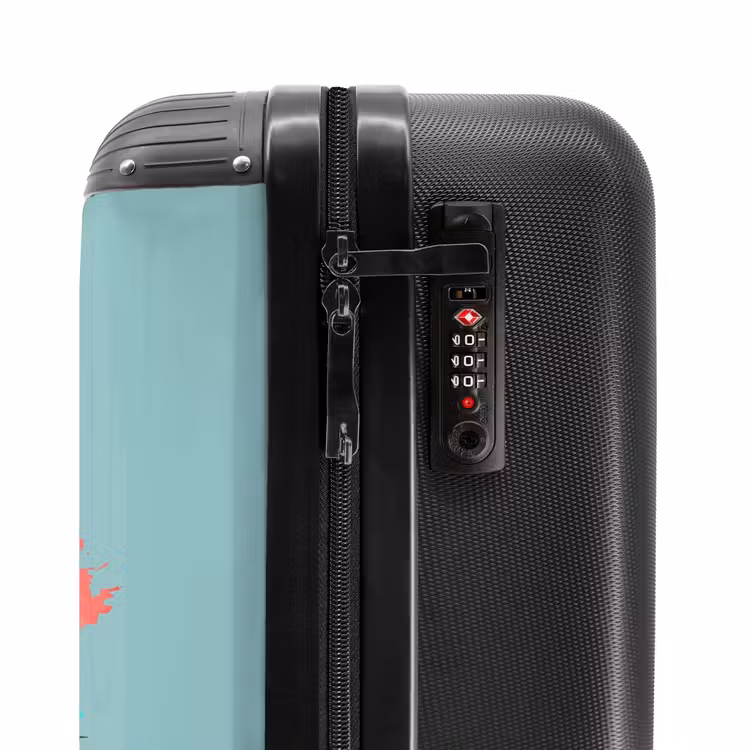 Hotrod turquoise NBS - Handbagage koffer - Kinderen Unisex middel -slot