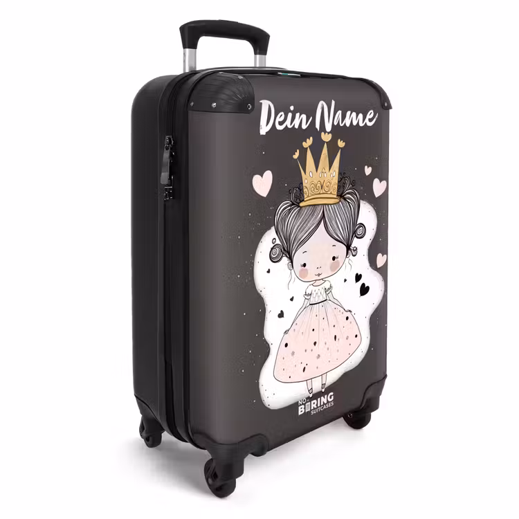 Kleine prinses op zwarte achtergrond NBS - Handbagage koffer - Kinderen Unisex middel -productfoto_3d