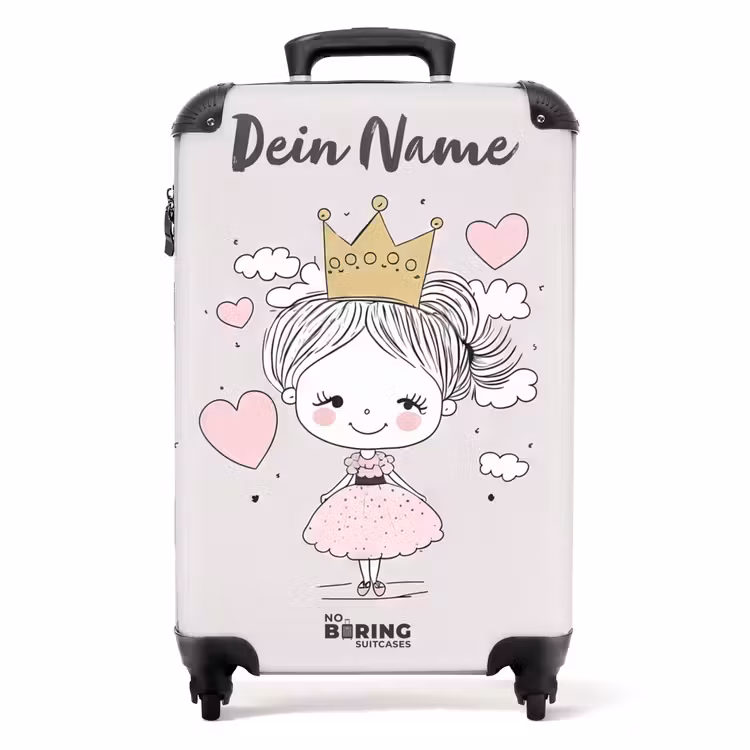 Kleine prinses met hartjes NBS - Handbagage koffer - Kinderen Unisex middel -productfoto_recht