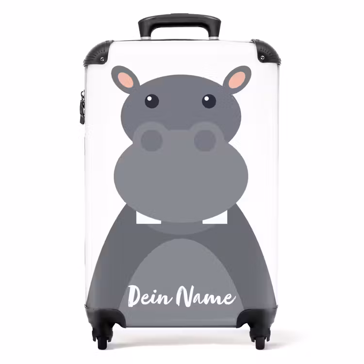 Nino nijlpaard NBS - Handbagage koffer - Kinderen Unisex middel -productfoto_recht