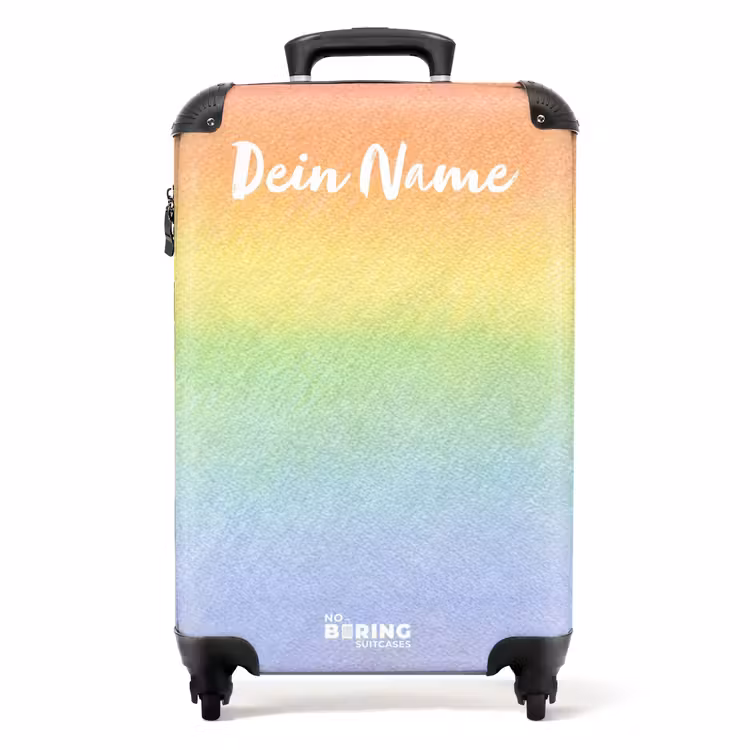 Pastel regenboog NBS - Handbagage koffer - Kinderen Unisex middel -productfoto_recht