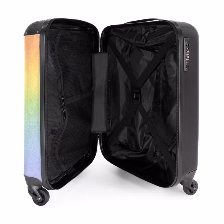 Pastel regenboog NBS - Handbagage koffer - Kinderen Unisex middel -binnenkant