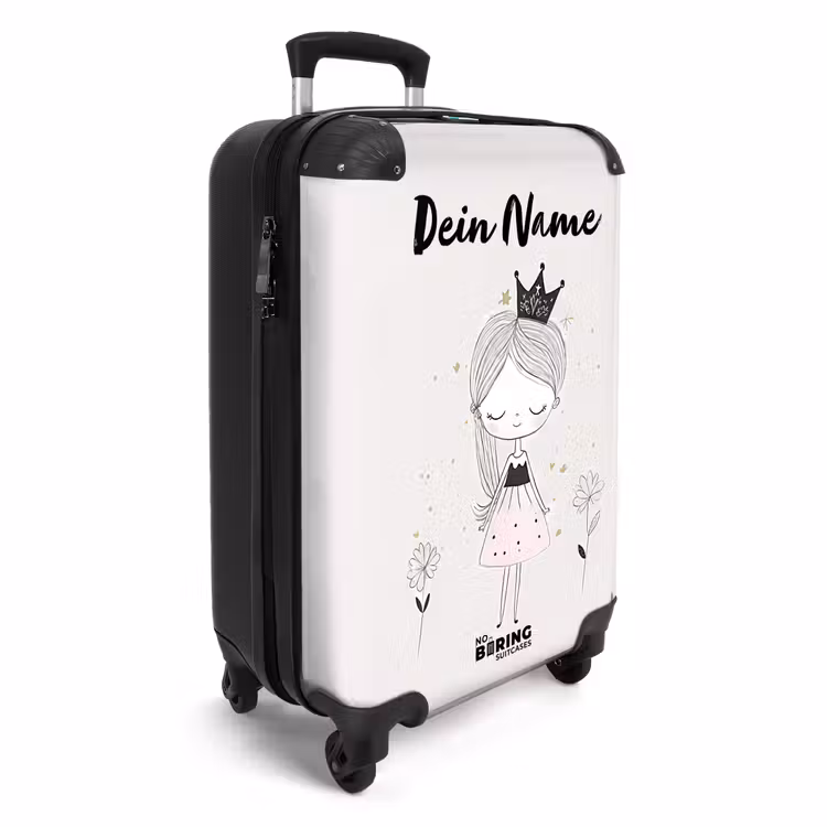 Prinses met zwart jurkje NBS - Handbagage koffer - Kinderen Unisex middel -productfoto_3d