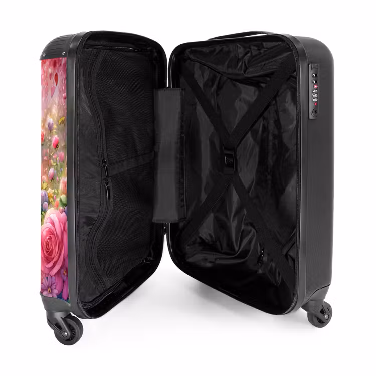Roze regenboogkatje NBS - Handbagage koffer - Kinderen Unisex middel -binnenkant