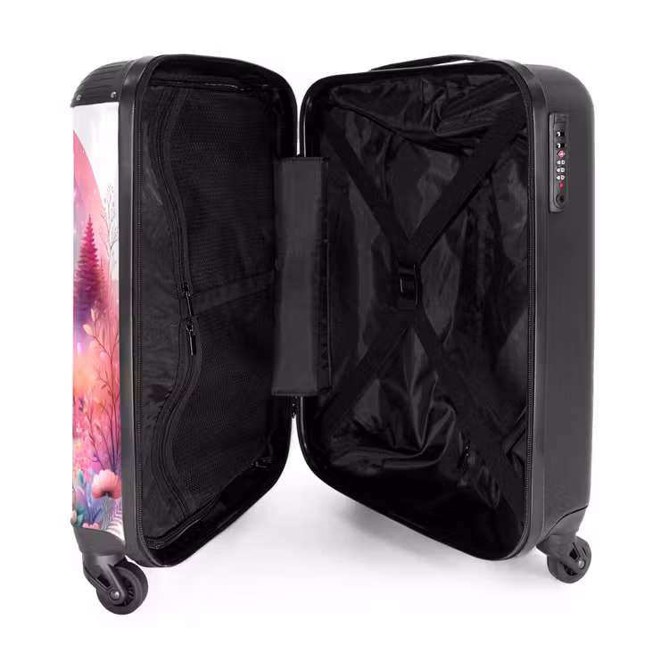 Roze reebokje NBS - Handbagage koffer - Kinderen Unisex middel -binnenkant