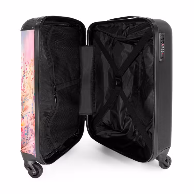 Roze Robijn NBS - Handbagage koffer - Kinderen Unisex middel -binnenkant