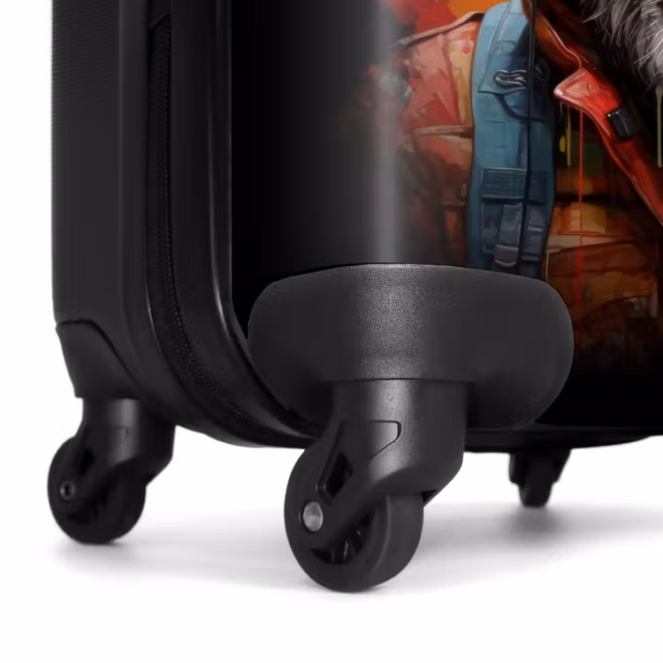 Chimpansee met Koptelefoon en Graffiti-Spray NBS - Handbagage koffer - Kinderen Unisex middel -wiel