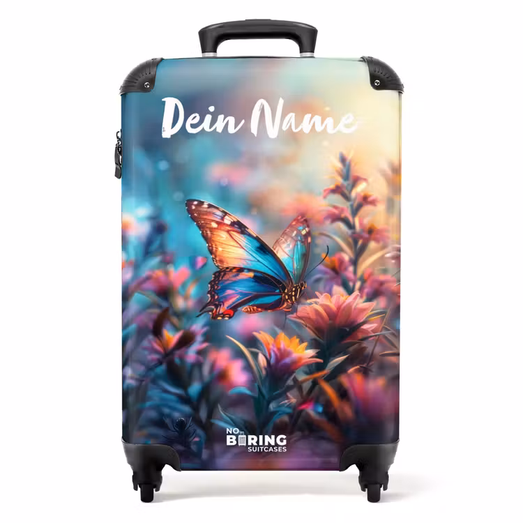 Vlinder flowers NBS - Handbagage koffer - Kinderen Unisex middel -productfoto_recht
