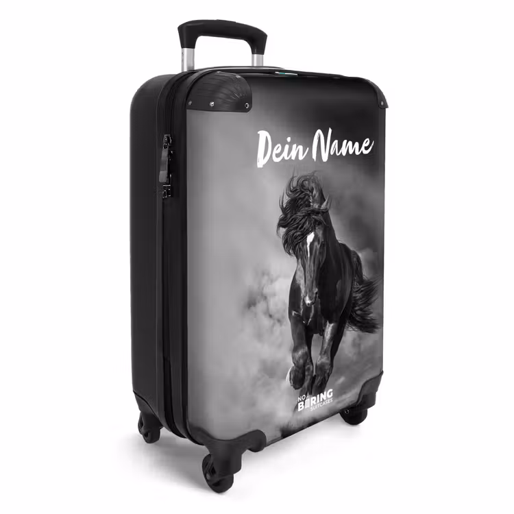 Zwart paard in galop NBS - Handbagage koffer - Kinderen Unisex middel -productfoto_3d