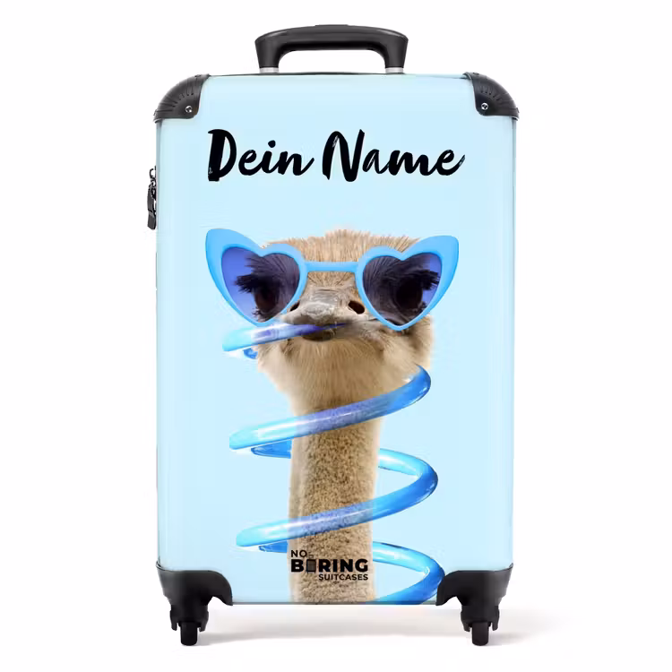 Sierk Struisvogel Blauw NBS - Handbagage koffer - Kinderen Unisex middel -productfoto_recht
