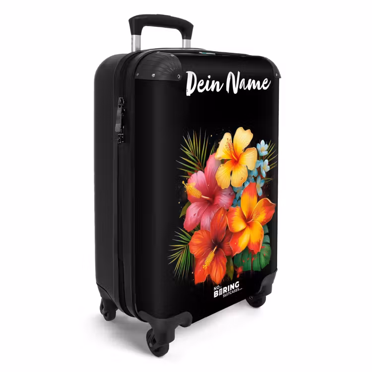 Tropische Bloemen in Street Art Stijl NBS - Handbagage koffer - Kinderen Unisex middel -productfoto_3d