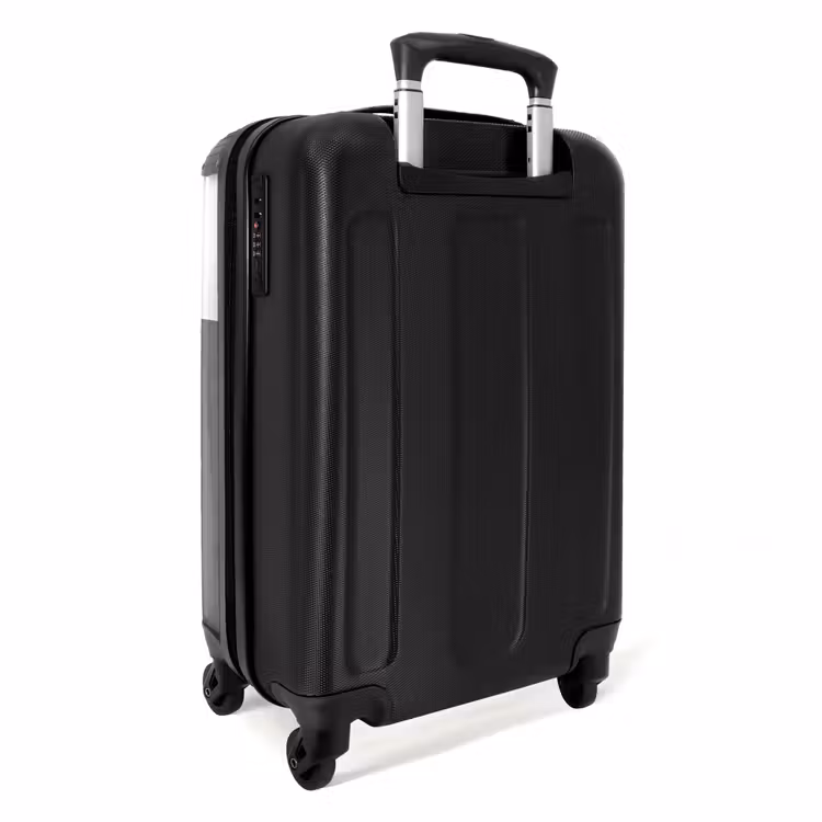Witte Eemhoorn met Kleurrijke Manen en Verfspatten NBS - Handbagage koffer - Kinderen Unisex middel -achterkant
