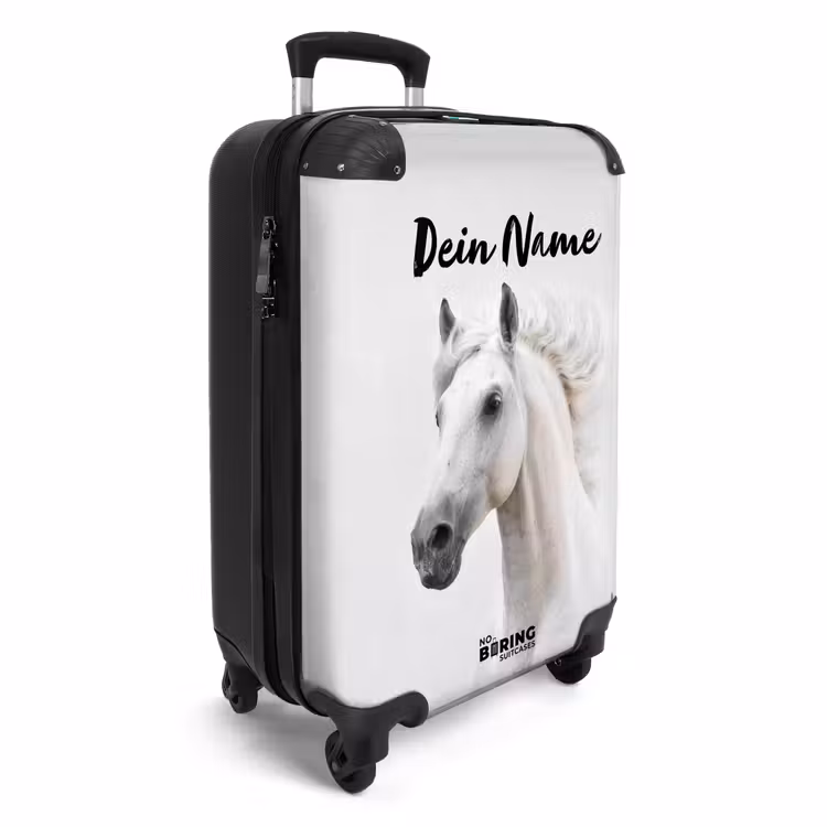Wit paard met wapperende manen NBS - Handbagage koffer - Kinderen Unisex middel -productfoto_3d