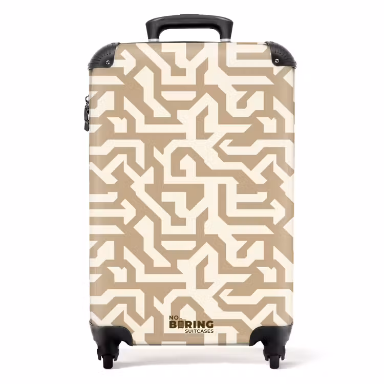 Modern - Abstract - Beige NBS - Handbagage koffer - Volwassenen Unisex middel -productfoto_recht