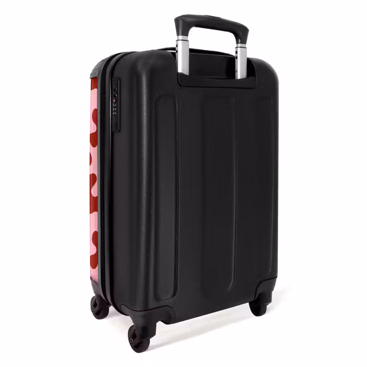 Modern - Abstract - Rood NBS - Handbagage koffer - Volwassenen Unisex middel -achterkant