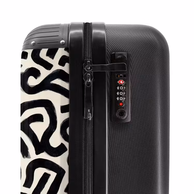 Modern - Abstract - Zwart NBS - Handbagage koffer - Volwassenen Unisex middel -slot
