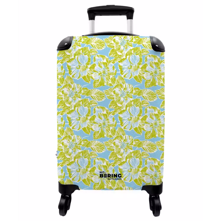 Koffer - Modern – Blumen – Grün - Modern - Bloemen - Groen NBS - Handbagage koffer - Vrouwen middel