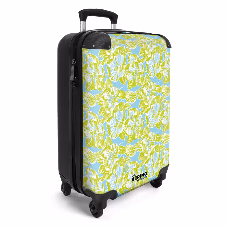Koffer - Modern – Blumen – Grün - Modern - Bloemen - Groen NBS - Handbagage koffer - Vrouwen middel